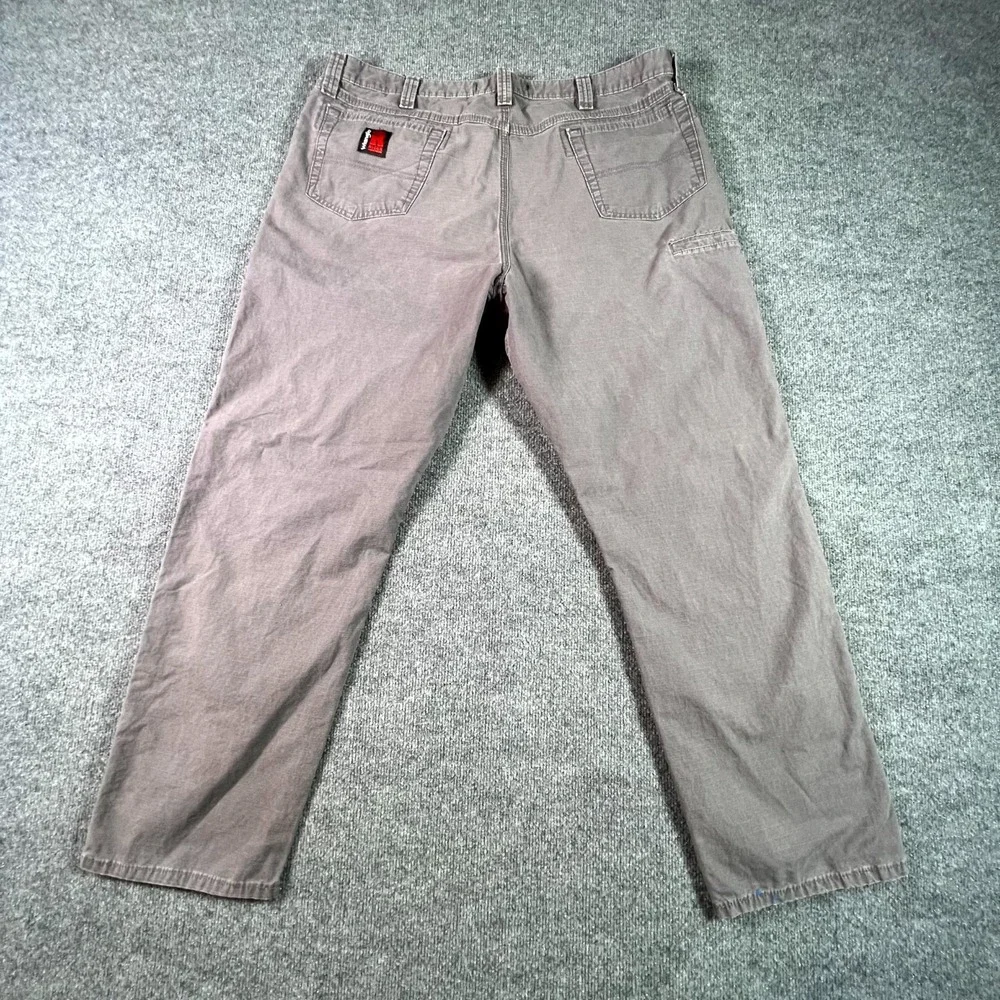 Wrangler Riggs Workwear Technician Pants Men 40x32 Gray Ripstop Straight Utility